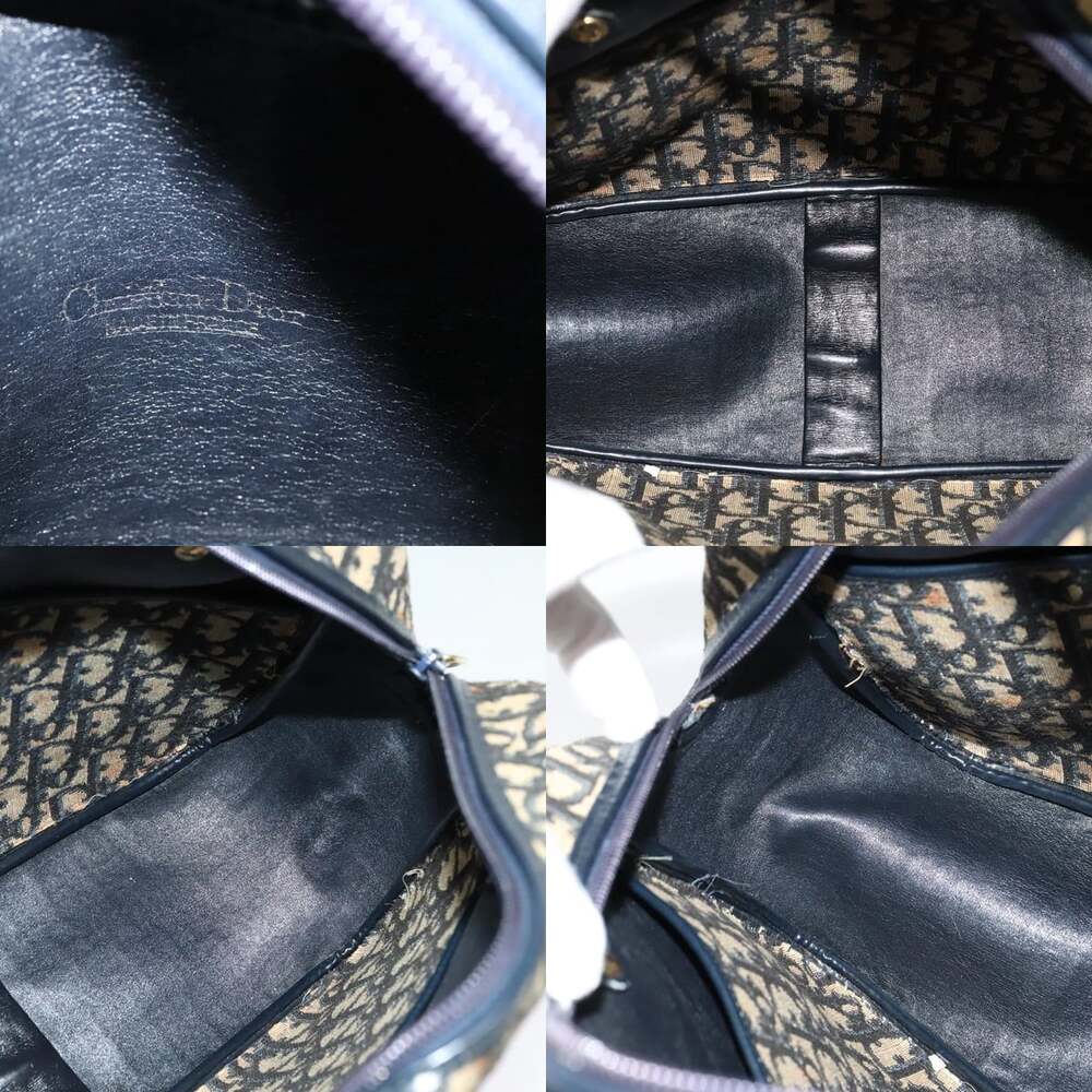 DIOR Trotter Canvas Hand Bag Navy Gold - Picture 11 of 12